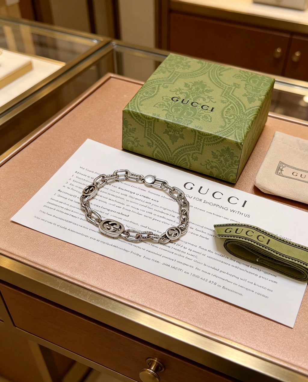 Geometric Emblem Bracelet in Polished Metal-Tone – Design 063 styled product view