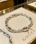 Geometric Emblem Bracelet in Polished Metal-Tone – Design 063 main product view