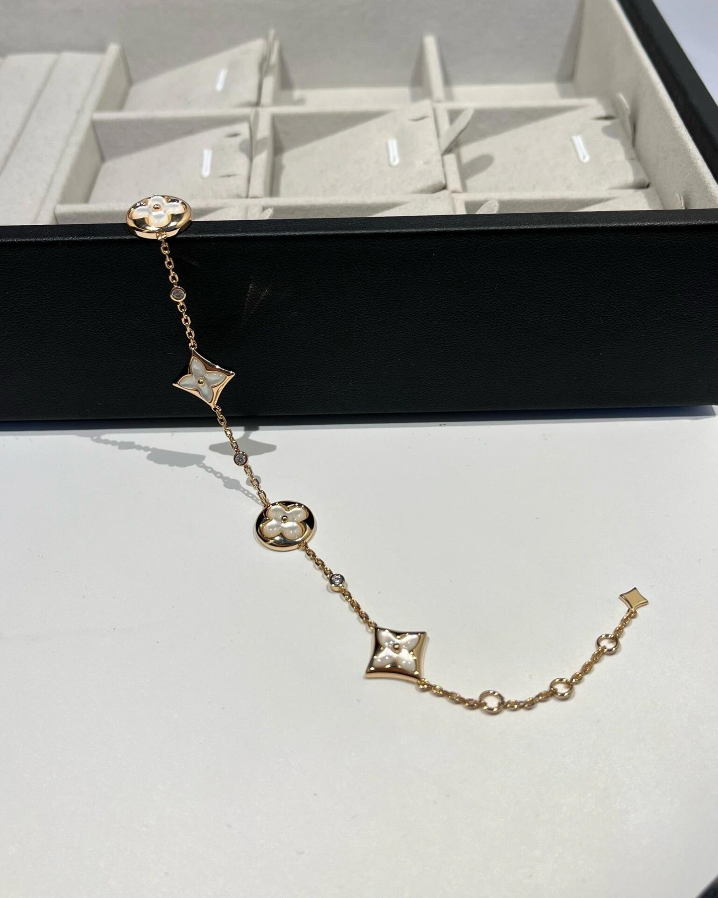 Geometric Emblem Bracelet in Polished Metal-Tone – Design 015 front product view