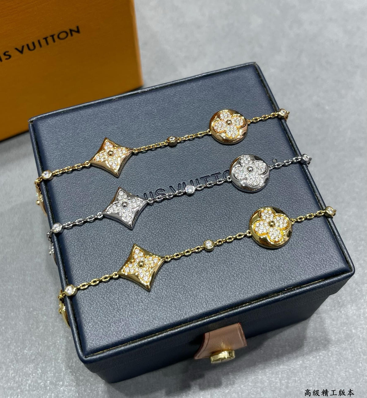 Geometric Emblem Bracelet in Polished Metal-Tone – Design 012 front product view