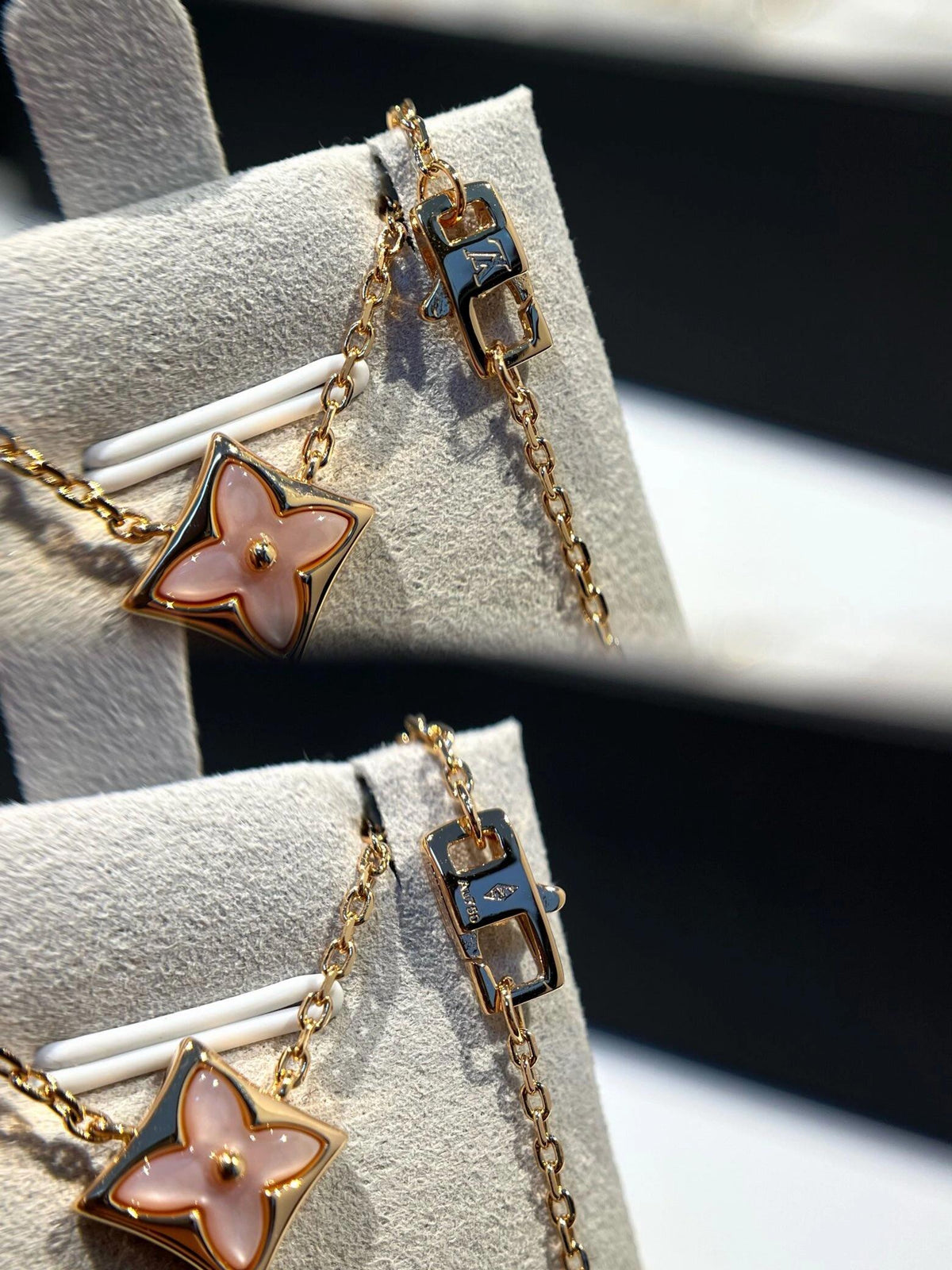 Geometric Emblem Pendant Necklace in Polished Metal-Tone – Design 019 detail view