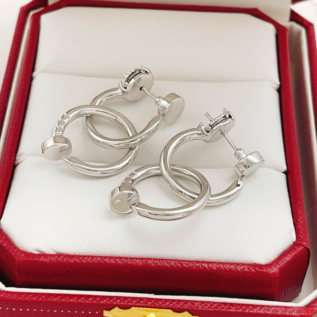 Nail Motif Earrings in Silver-Tone main product view