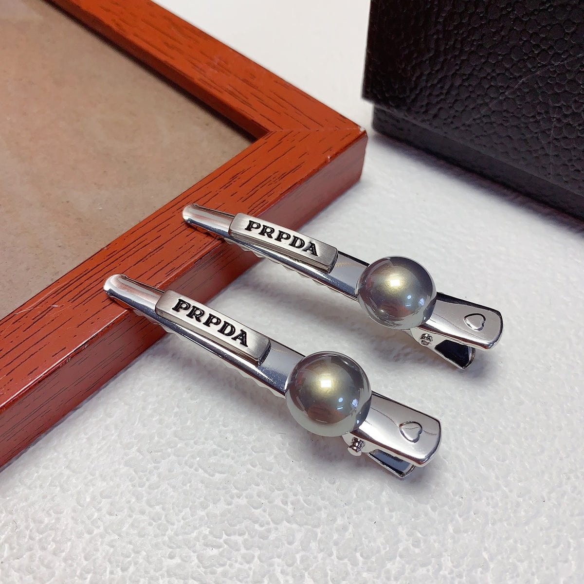 Pearl-Detail Hair Clip Set close-up view