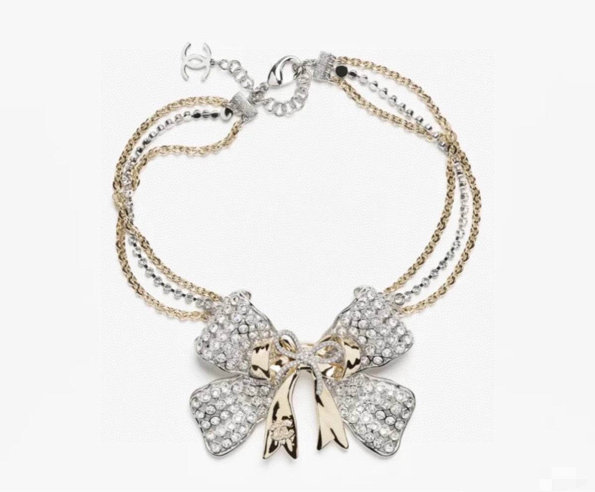 Bow Crystal-Accent Pendant Necklace – Design 003 main product view