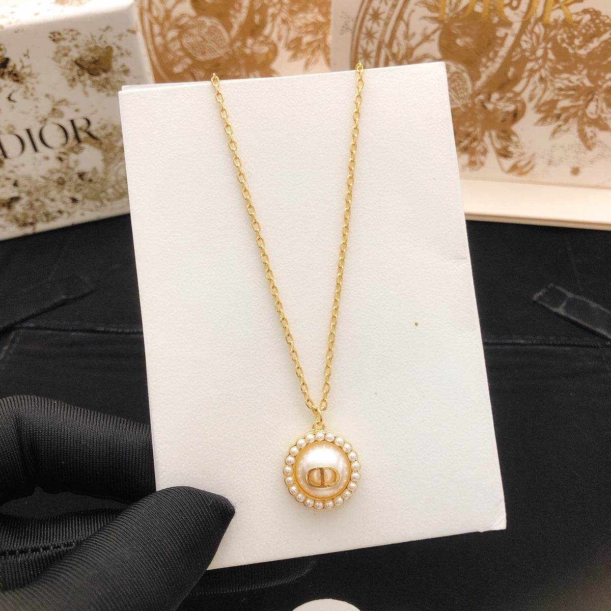 Sculptural Pendant Necklace in Polished Metal-Tone – Design 018 styled view