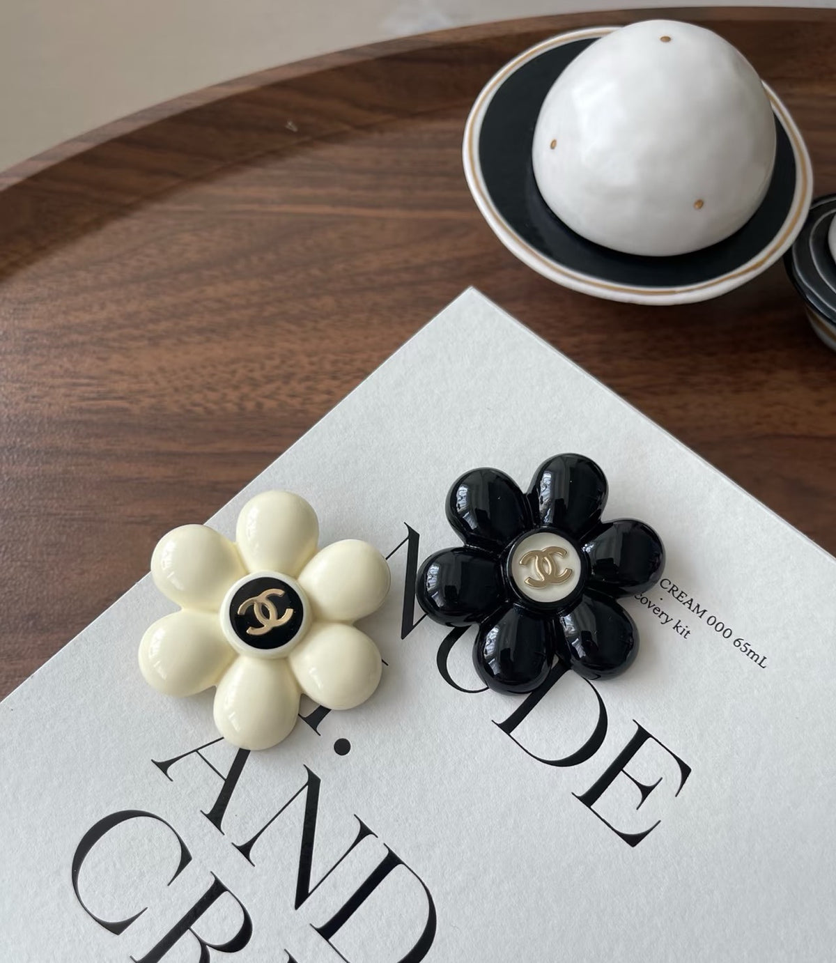 Camellia Brooch in Polished Metal-Tone – Camellia Detail – Design 002 main product view
