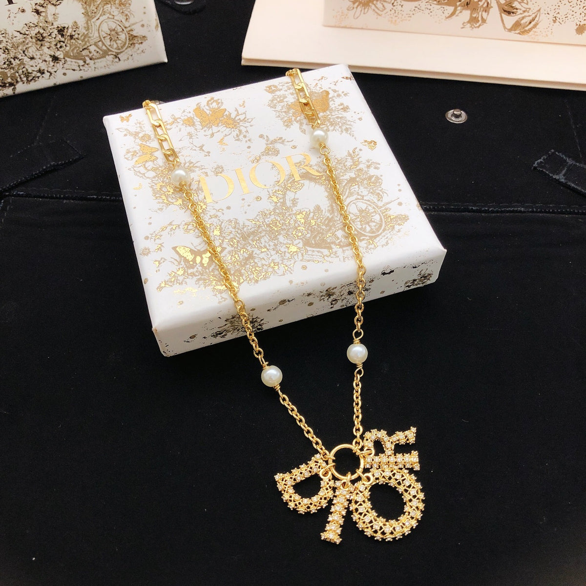 Graphic Letter Motif Jewelry Accessory in Polished Metal-Tone with Crystal-Style Accents main product view