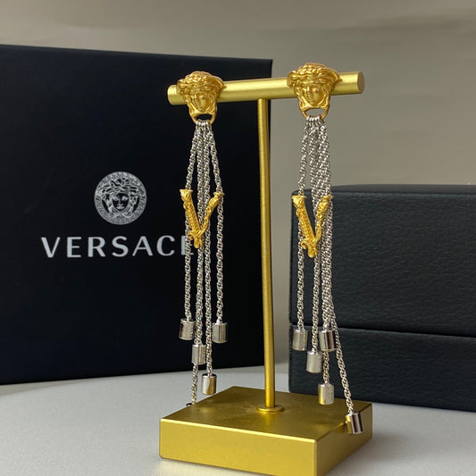 Statement Emblem Stud Earrings in Polished Metal-Tone – Design 05 main product view