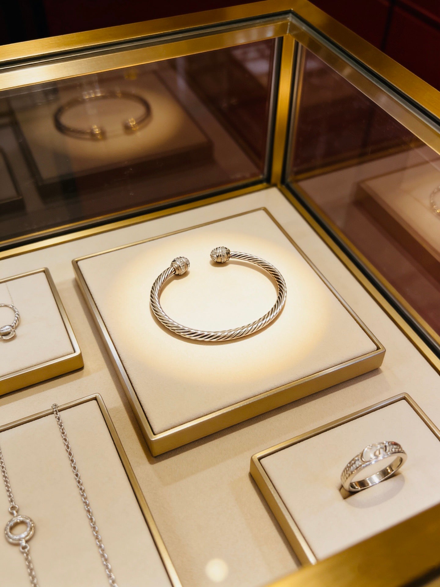 Sculptural Statement Bracelet in Gold-Tone – Design 90 main product view