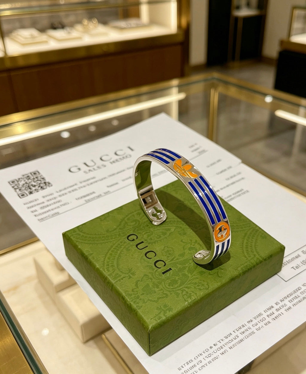 Double-G Emblem Bangle in Polished Metal-Tone – Design 027 main product view
