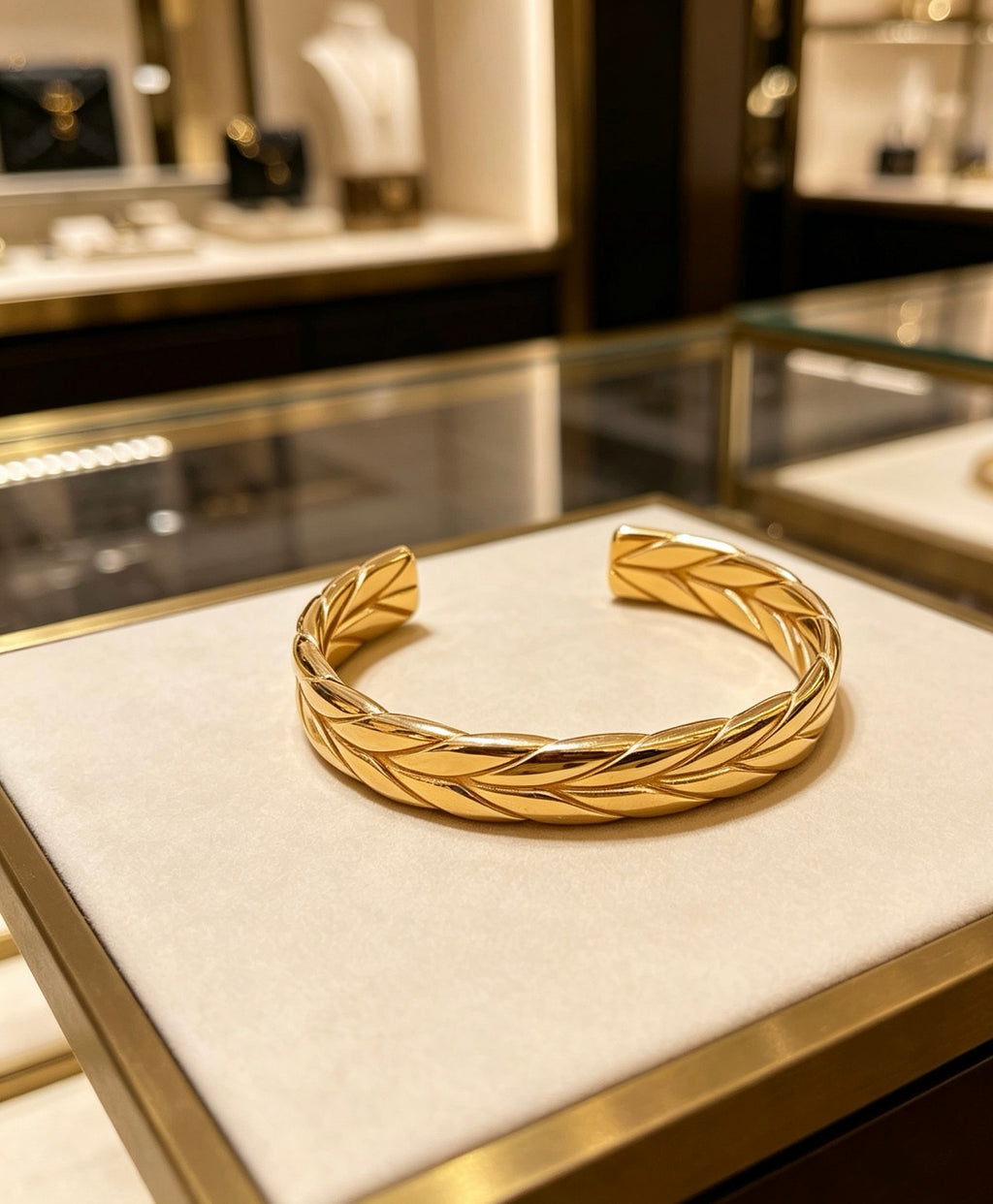 Double-G Emblem Bangle in Gold-Tone – Design 005 close-up detail