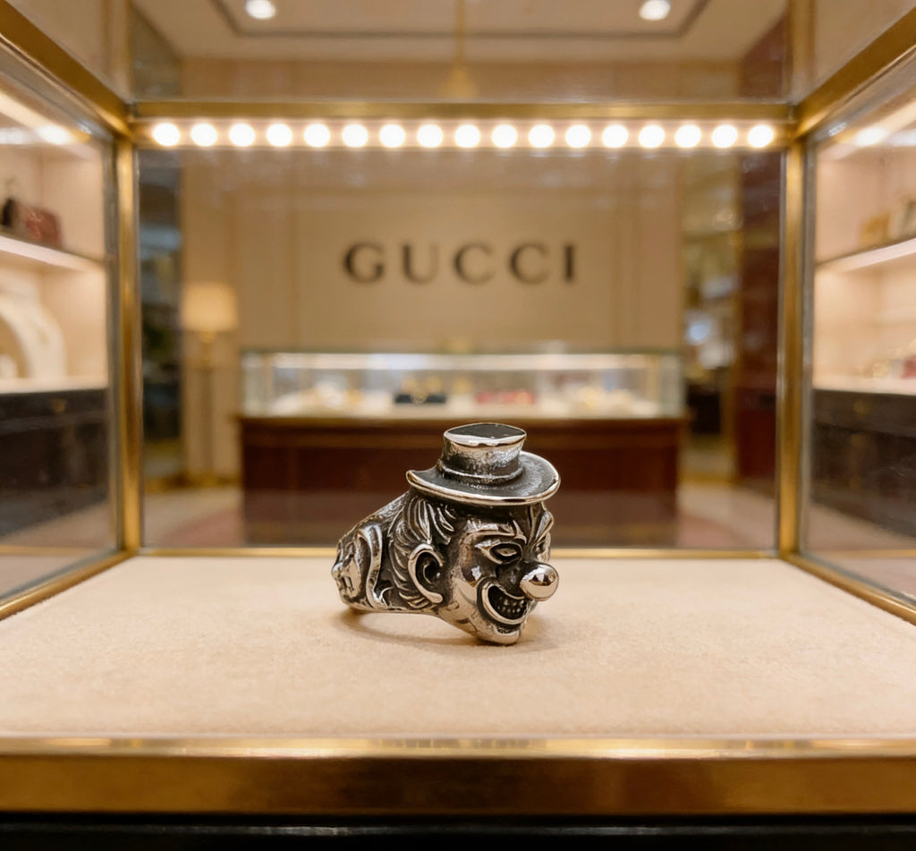 Double-G Emblem Statement Ring in Polished Metal-Tone – Design 007 side detail