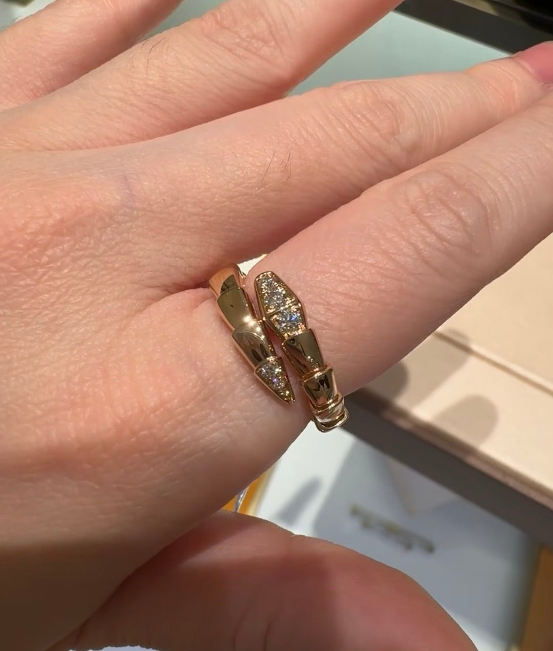 Serpentine Statement Ring in Rose-Gold-Tone – Rose Gold Detail main product view