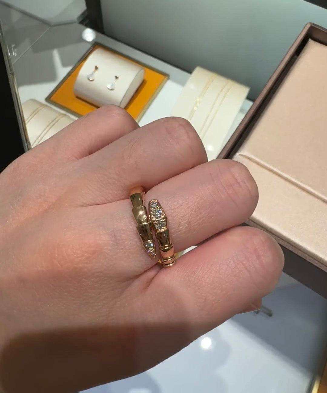 Serpentine Statement Ring in Rose-Gold-Tone – Rose Gold Detail styled product view