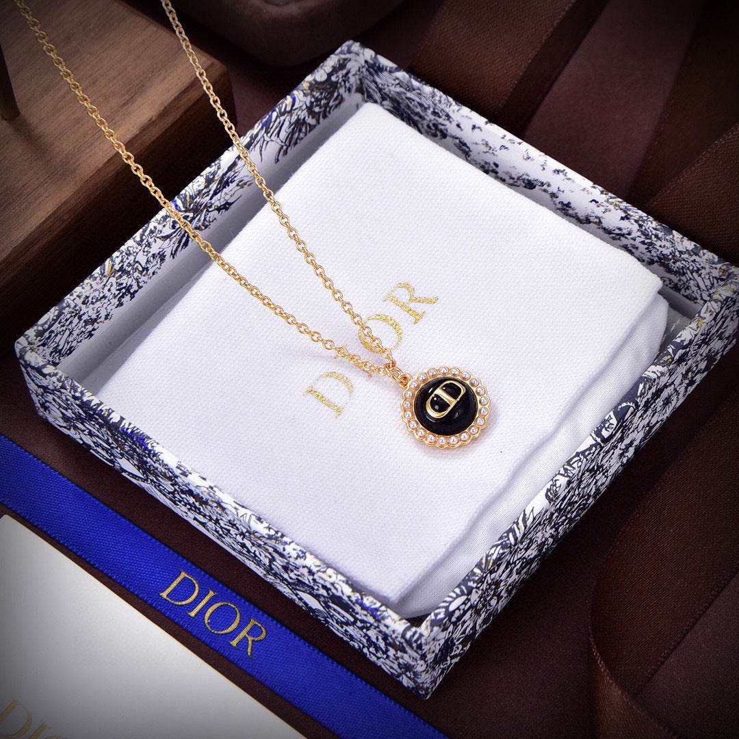 Graphic Letter Motif Pendant Necklace in Polished Metal-Tone – Design 017 styled view