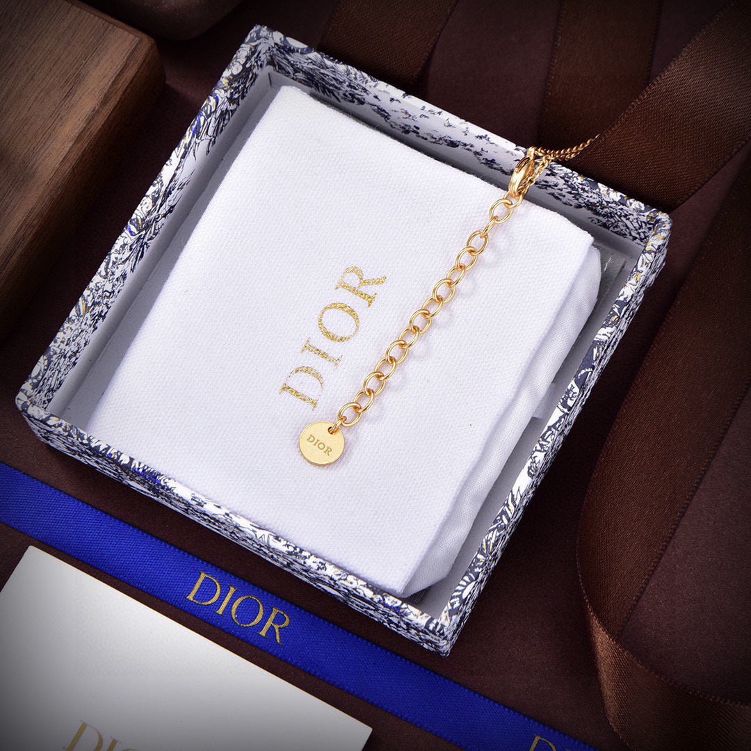 Graphic Letter Motif Pendant Necklace in Polished Metal-Tone – Design 017 main product view
