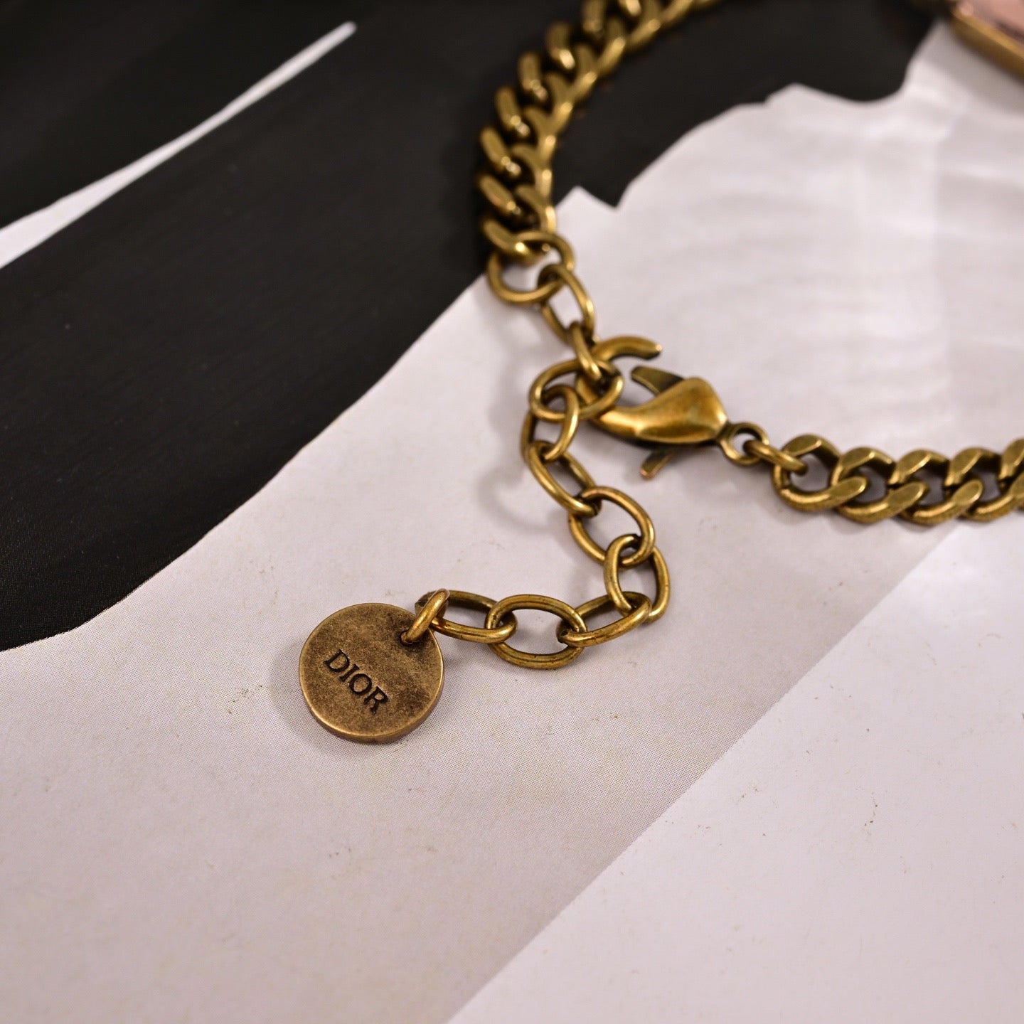 Sculptural Statement Bracelet in Polished Metal-Tone with Vintage-Style Finish – Design 002 side detail
