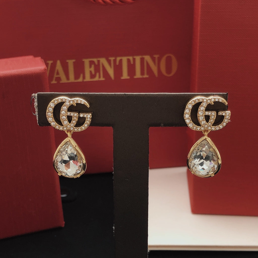 Geometric Emblem Stud Earrings in Gold-Tone – Design 003 main product view