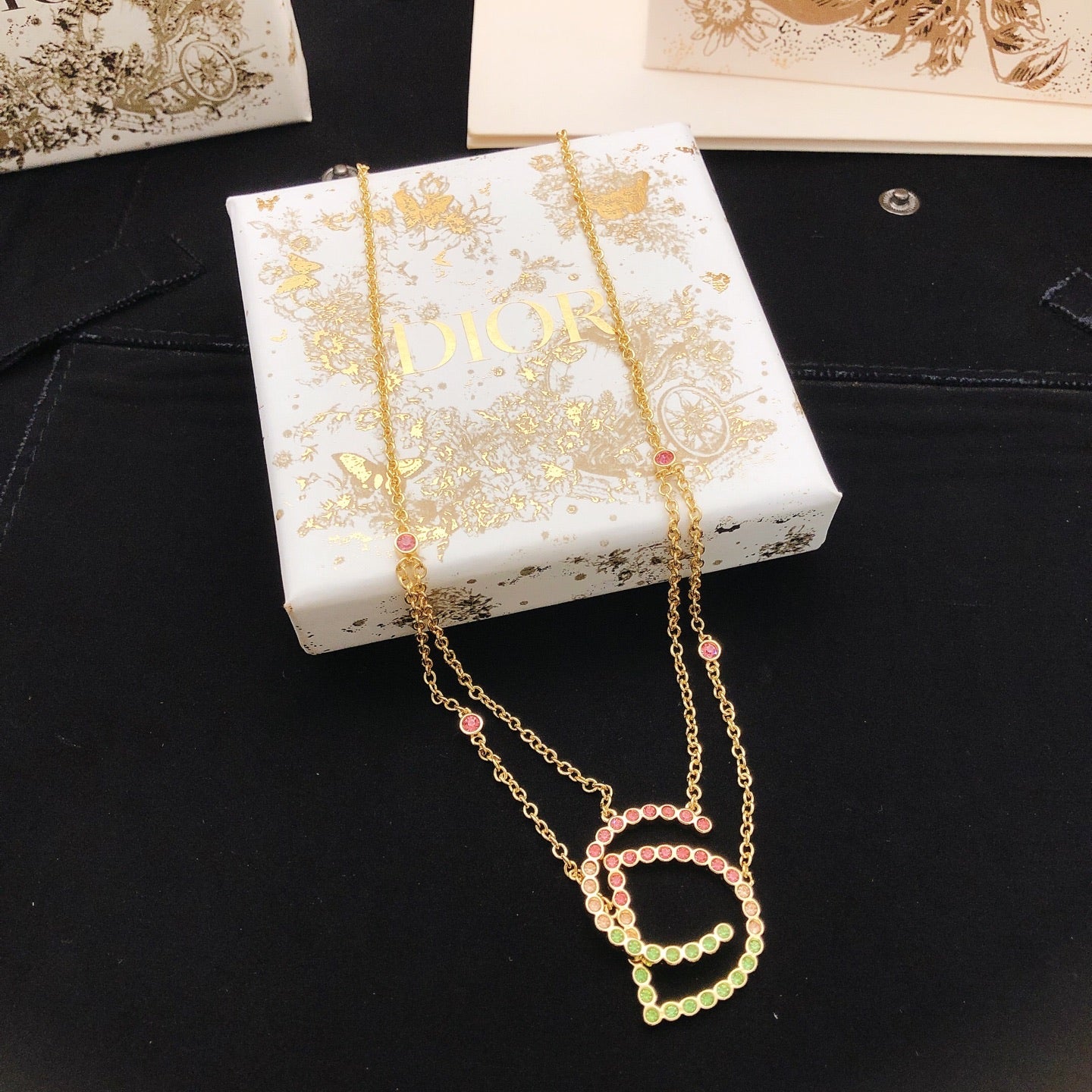 Sculptural Pendant Necklace in Polished Metal-Tone with Crystal-Style Accents – Design 004 main product view