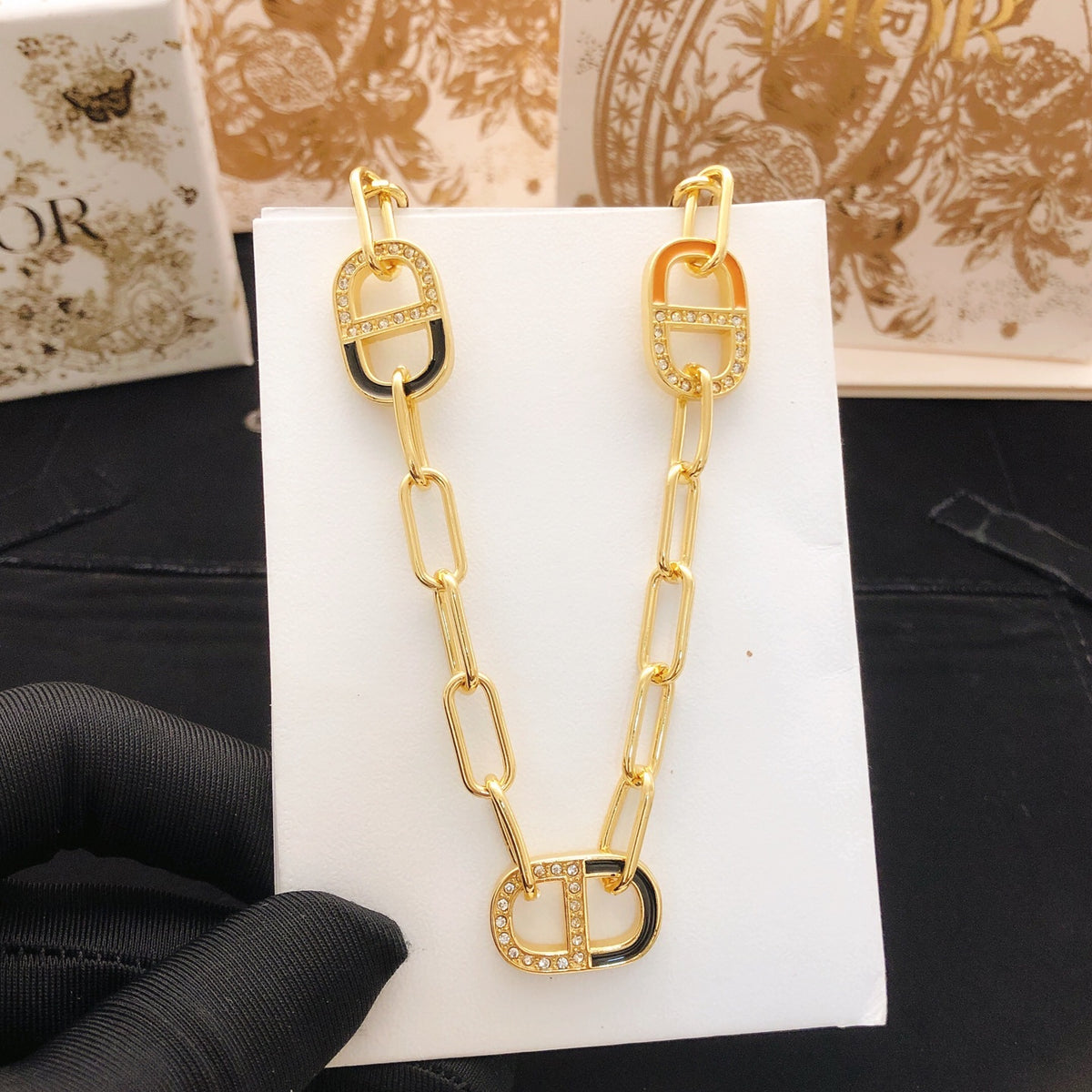 Sculptural Pendant Necklace in Polished Metal-Tone – Design 025 styled view