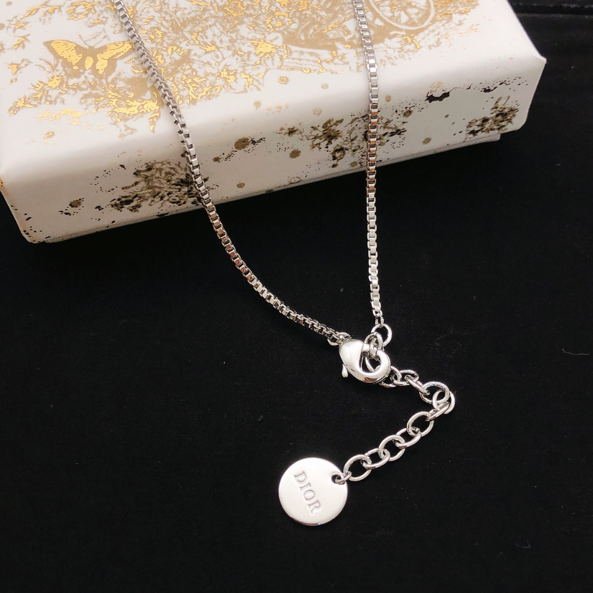 Sculptural Pendant Necklace in Polished Metal-Tone – Design 024 front view