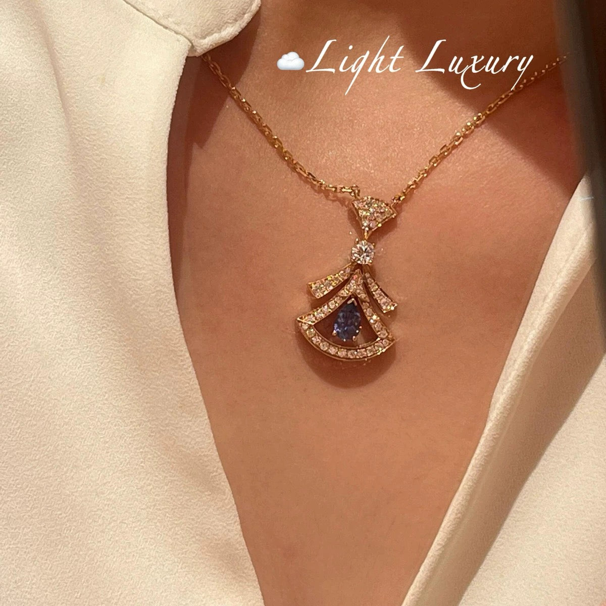 Geometric Emblem Pendant Necklace in Polished Metal-Tone – Design 005 front product view