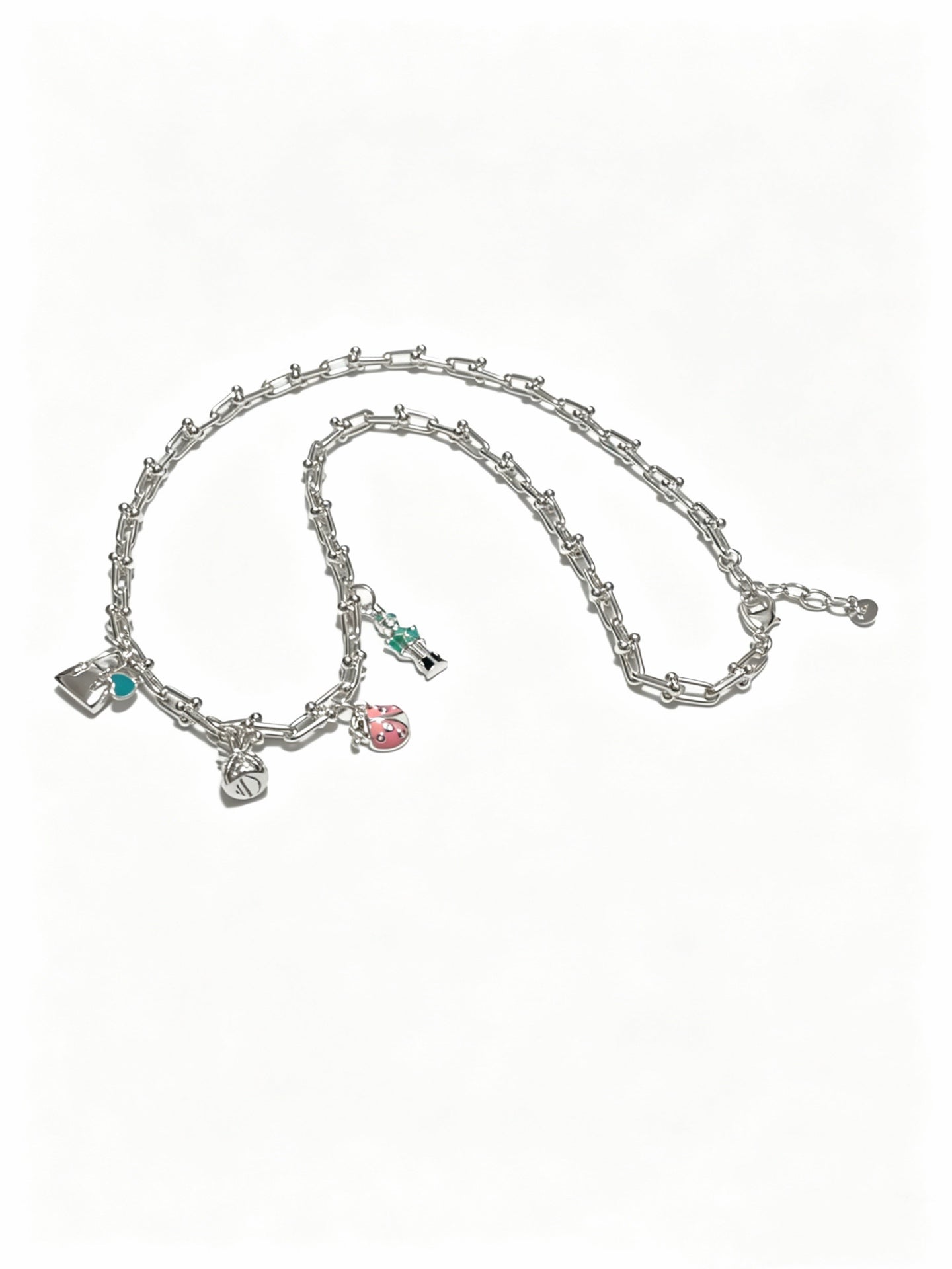 Signature Motif Pendant Necklace in Silver-Tone – Vintage Detail – Design 21 main product view