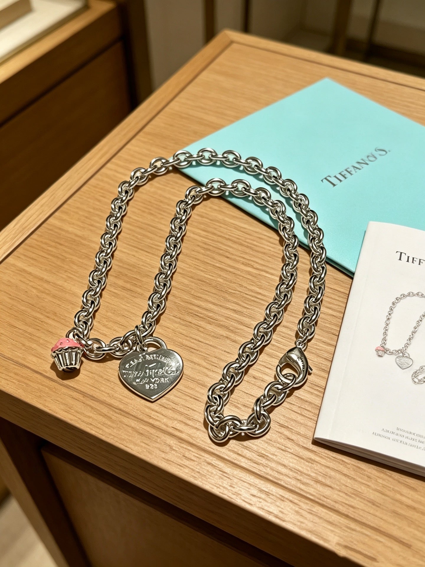 Signature Motif Pendant Necklace in Silver-Tone – Vintage Detail – Design 18 front product view
