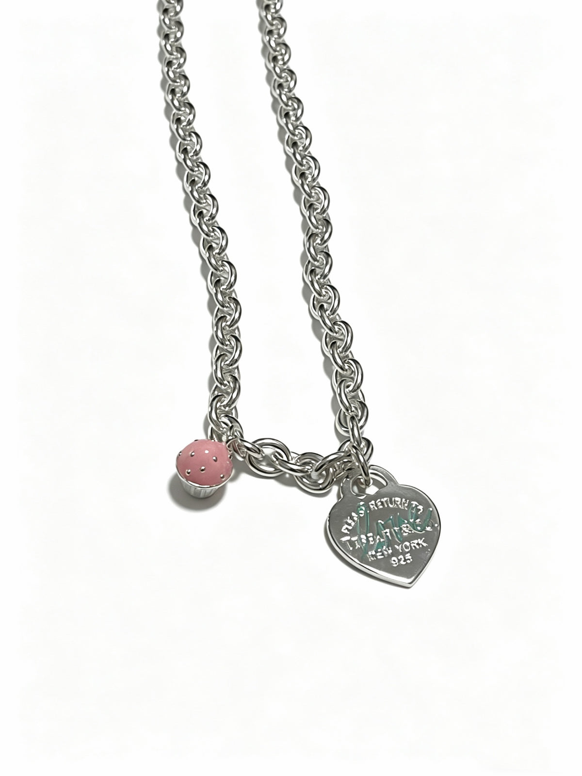 Signature Motif Pendant Necklace in Silver-Tone – Vintage Detail – Design 18 detail view