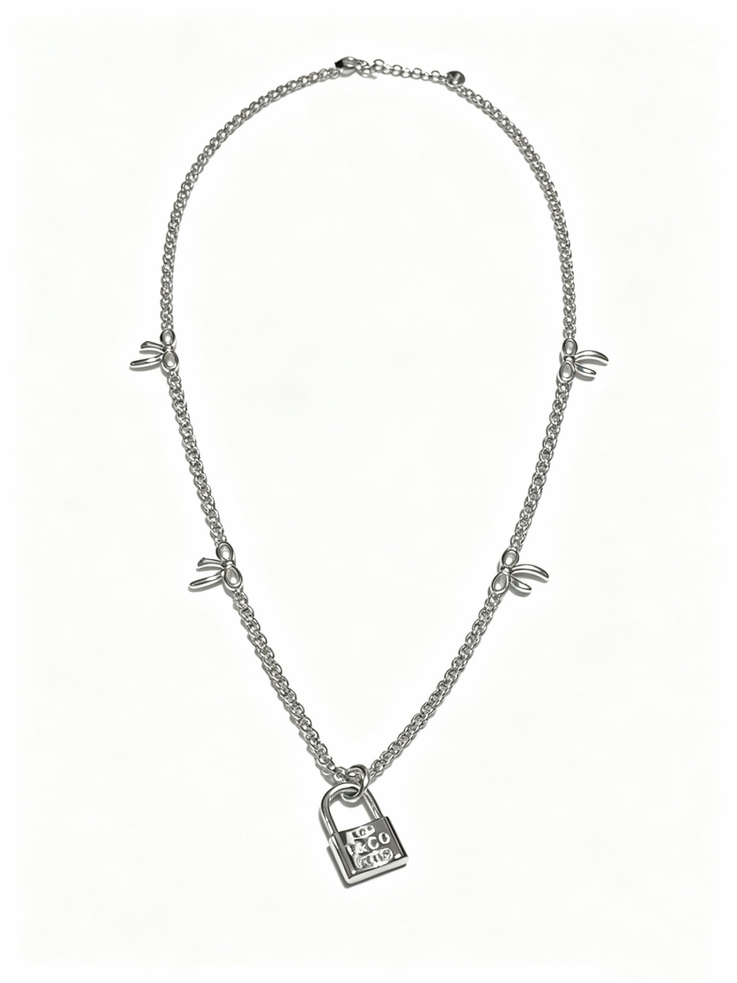 Signature Motif Pendant Necklace in Silver-Tone – Vintage Detail – Design 17 main product view