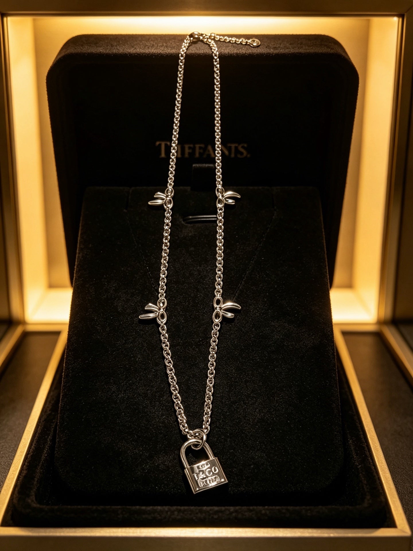 Signature Motif Pendant Necklace in Silver-Tone – Vintage Detail – Design 17 main product view