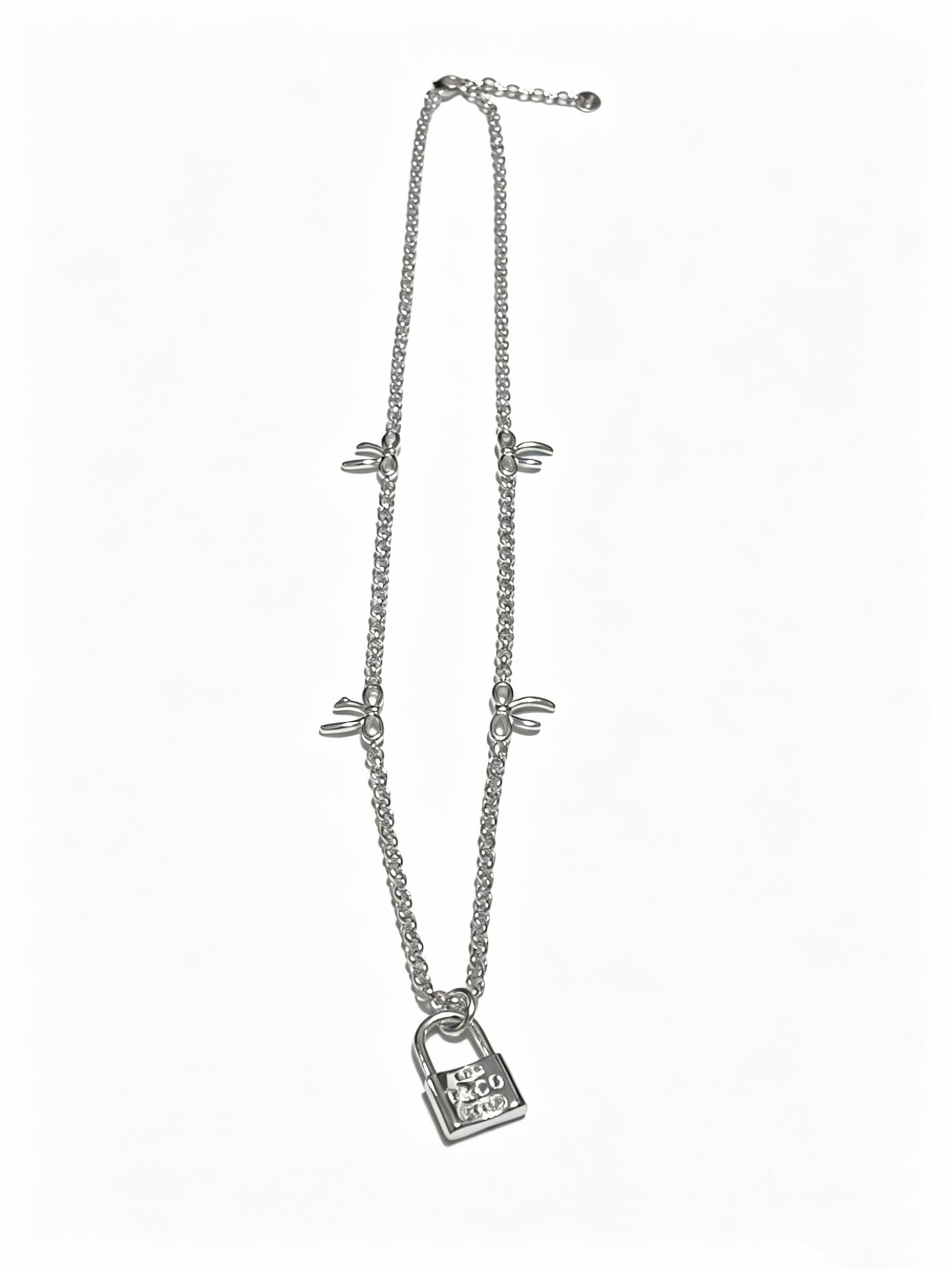 Signature Motif Pendant Necklace in Silver-Tone – Vintage Detail – Design 17 front product view