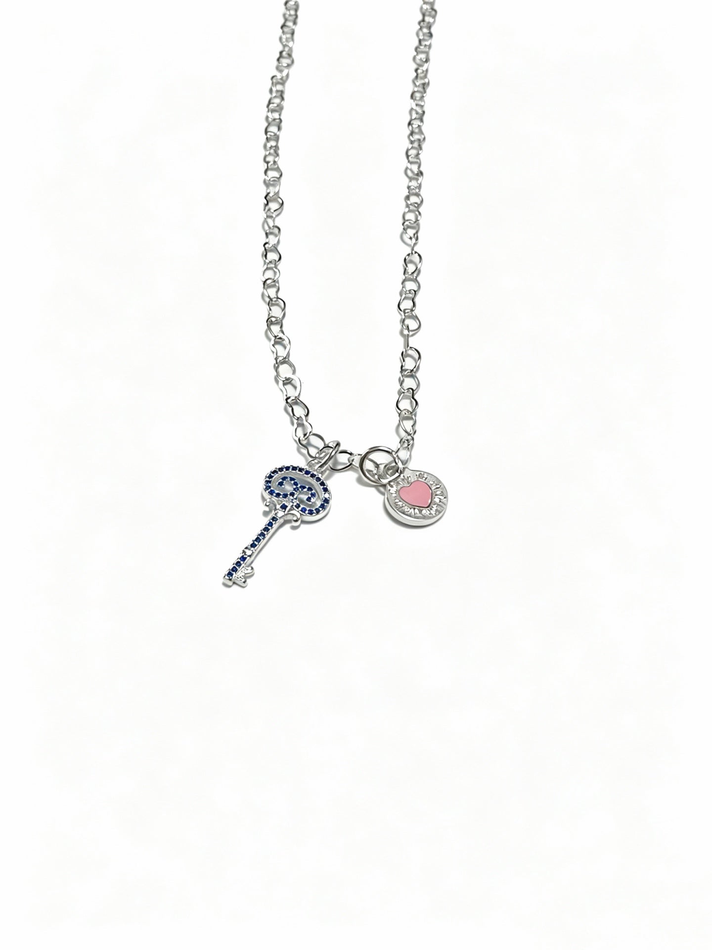 Signature Motif Pendant Necklace in Silver-Tone – Vintage Detail – Design 16 detail view