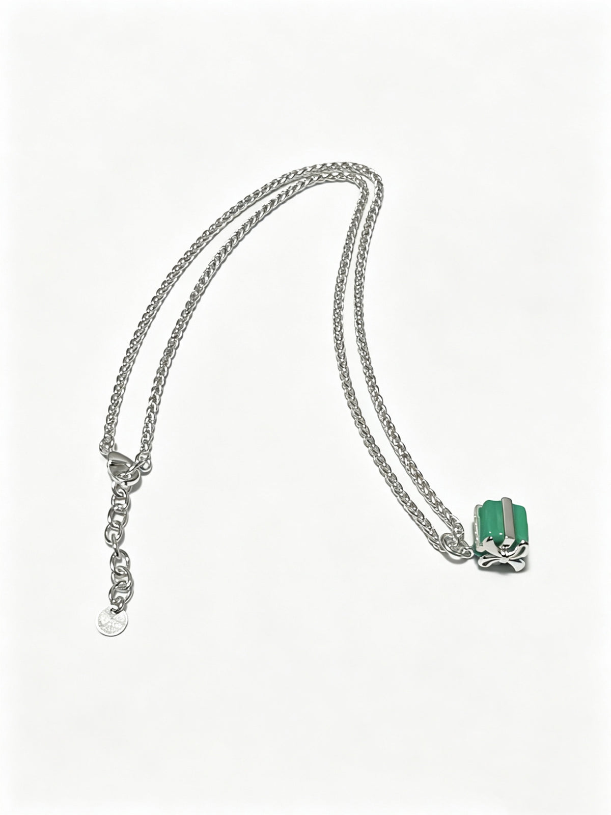 Signature Motif Pendant Necklace in Silver-Tone – Vintage Detail – Design 13 main product view
