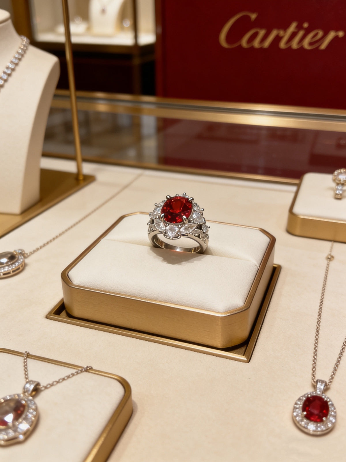 Sculptural Statement Ring in Gold-Tone – Design 12 front view