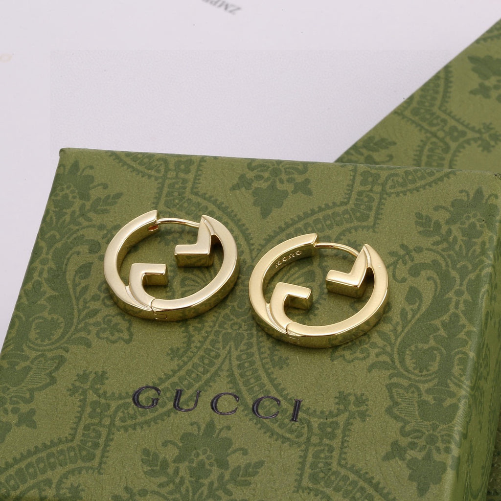 Geometric Emblem Stud Earrings in Polished Metal-Tone – Design 034 detail view