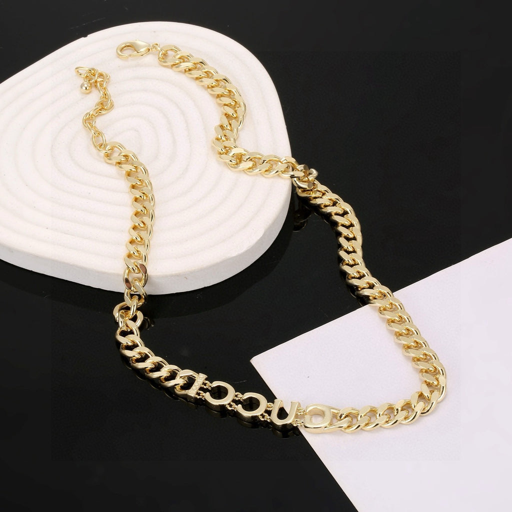 Geometric Emblem Pendant Necklace in Polished Metal-Tone – Vintage Detail – Design 002 side detail
