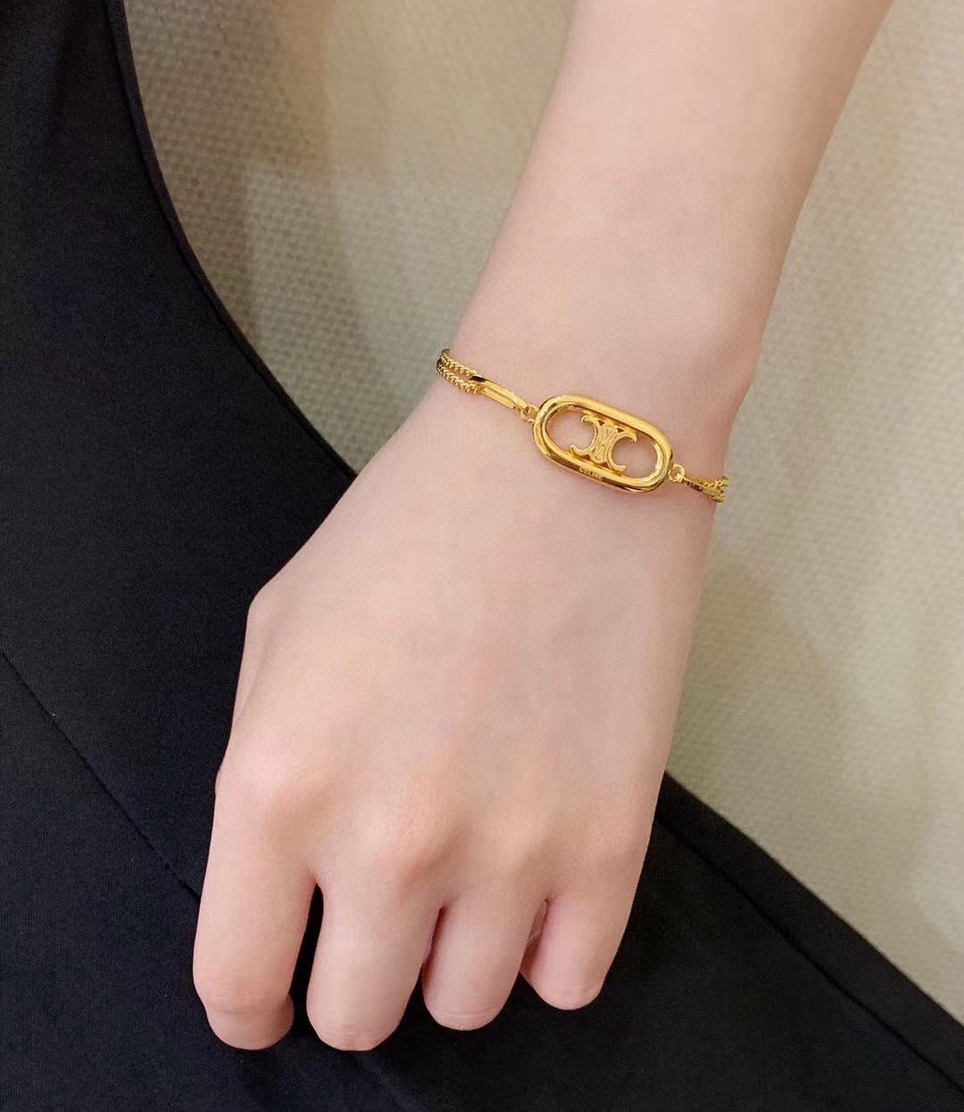 Signature Emblem Bracelet in Gold-Tone – Design 012 main product view