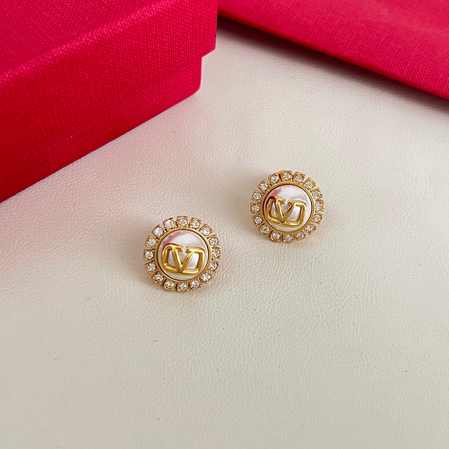 Signature Emblem Statement Earrings in Polished Metal-Tone – Design 06 detail view