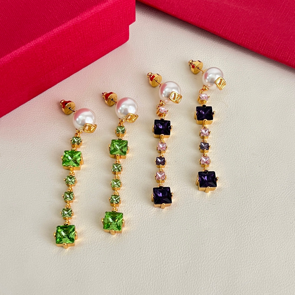 Signature Emblem Stud Earrings in Polished Metal-Tone – Design 07 front view