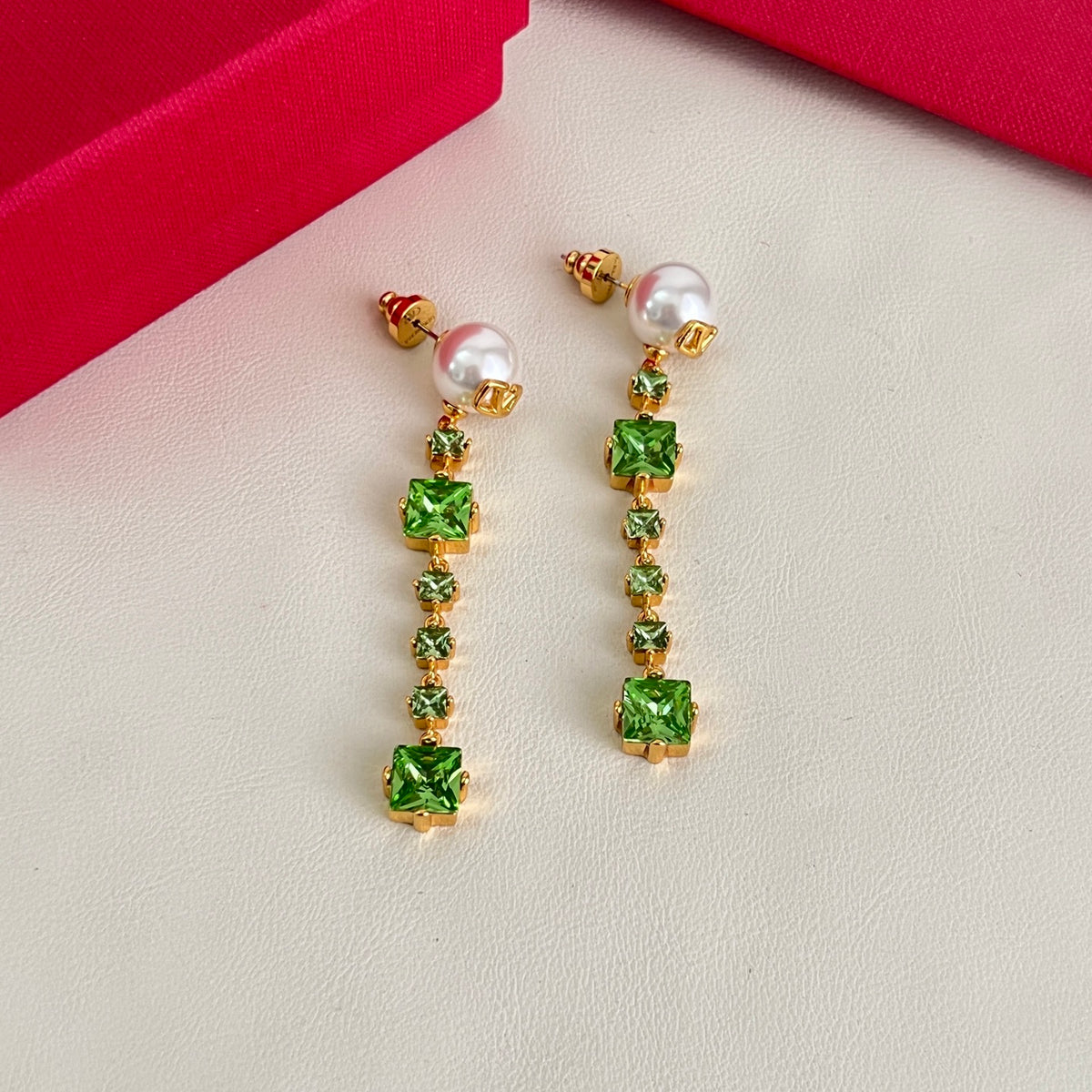Signature Emblem Stud Earrings in Polished Metal-Tone – Design 06 side detail