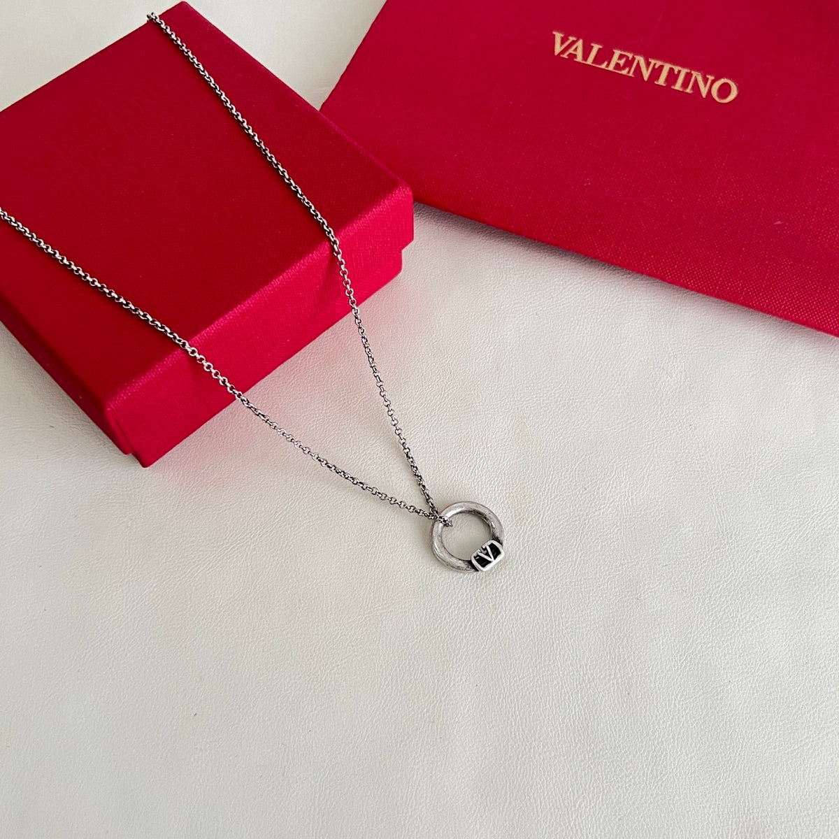 Signature Emblem Pendant Necklace in Polished Metal-Tone – Design 02 main product view