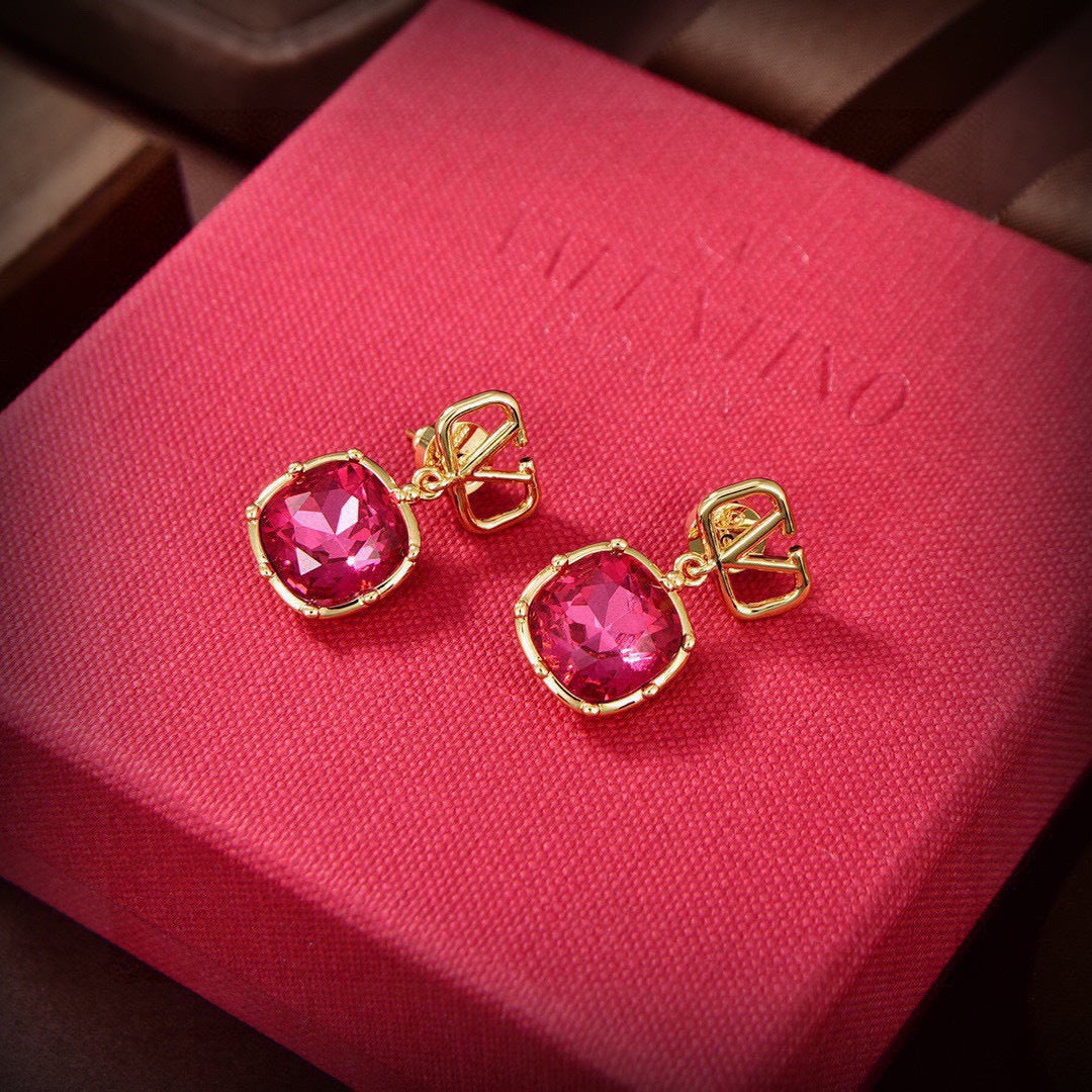 Signature Emblem Stud Earrings in Gold-Tone – Design 14 main product view