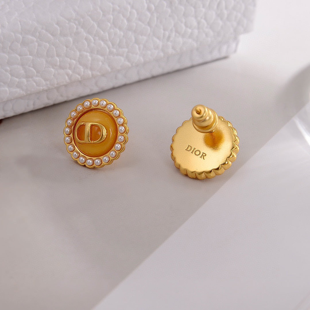 Sculptural Stud Earrings in Polished Metal-Tone – Design 009 styled view