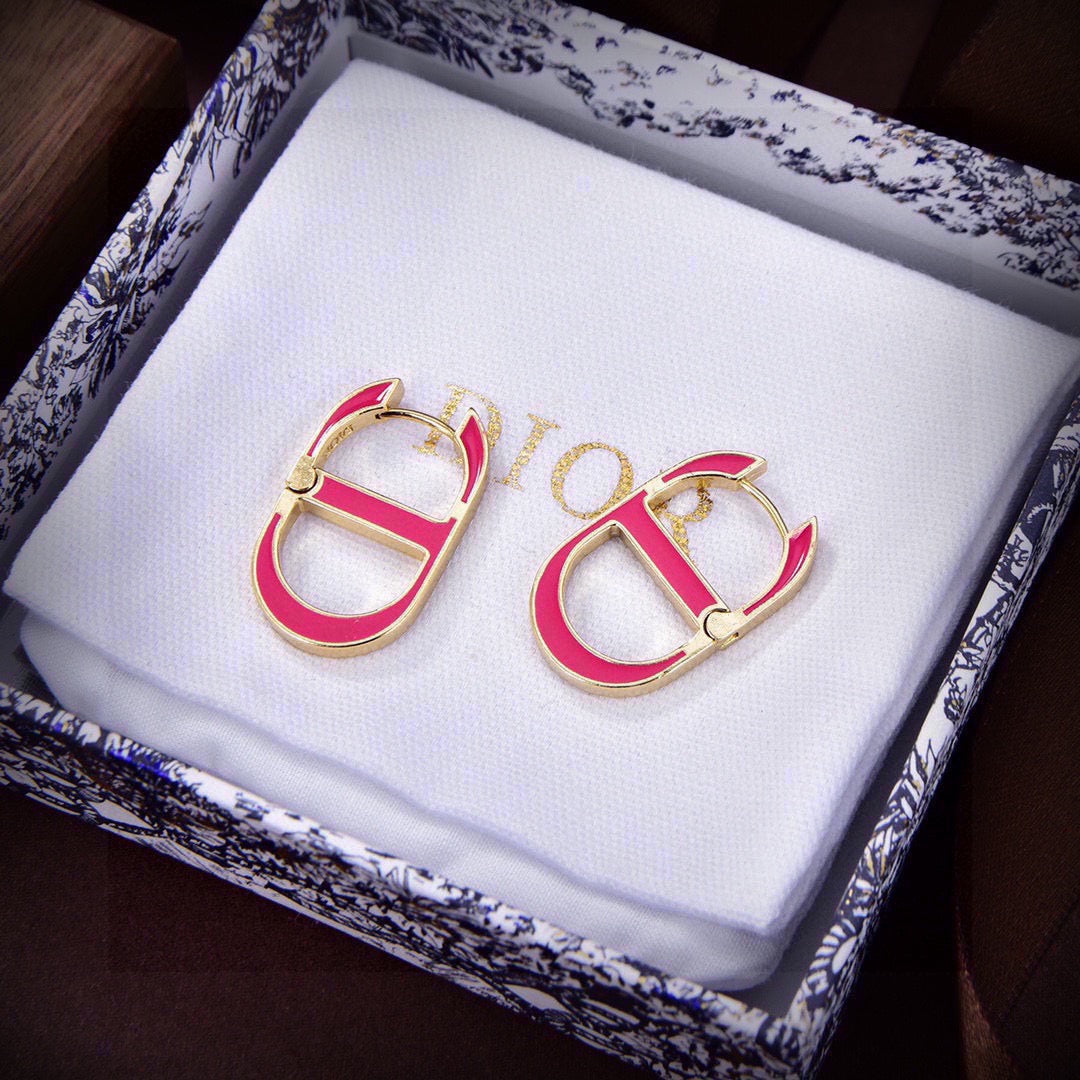 Graphic Letter Motif Statement Earrings in Polished Metal-Tone – Design 034 styled view