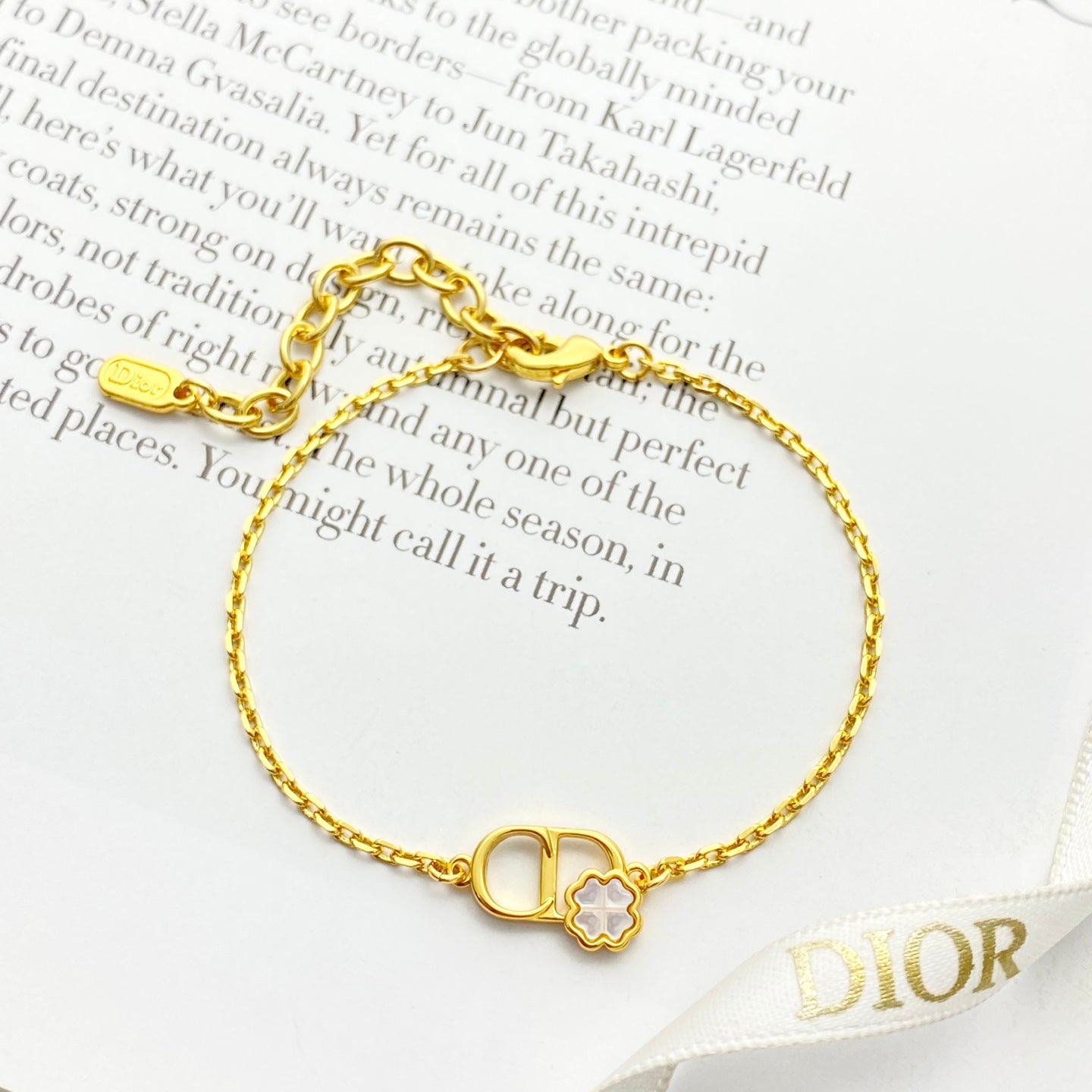 Graphic Letter Motif Statement Bracelet in Gold-Tone main product view