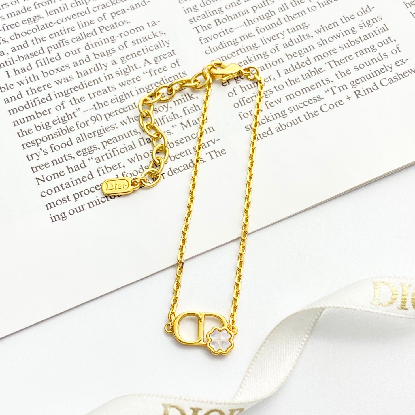 Graphic Letter Motif Statement Bracelet in Gold-Tone main product view