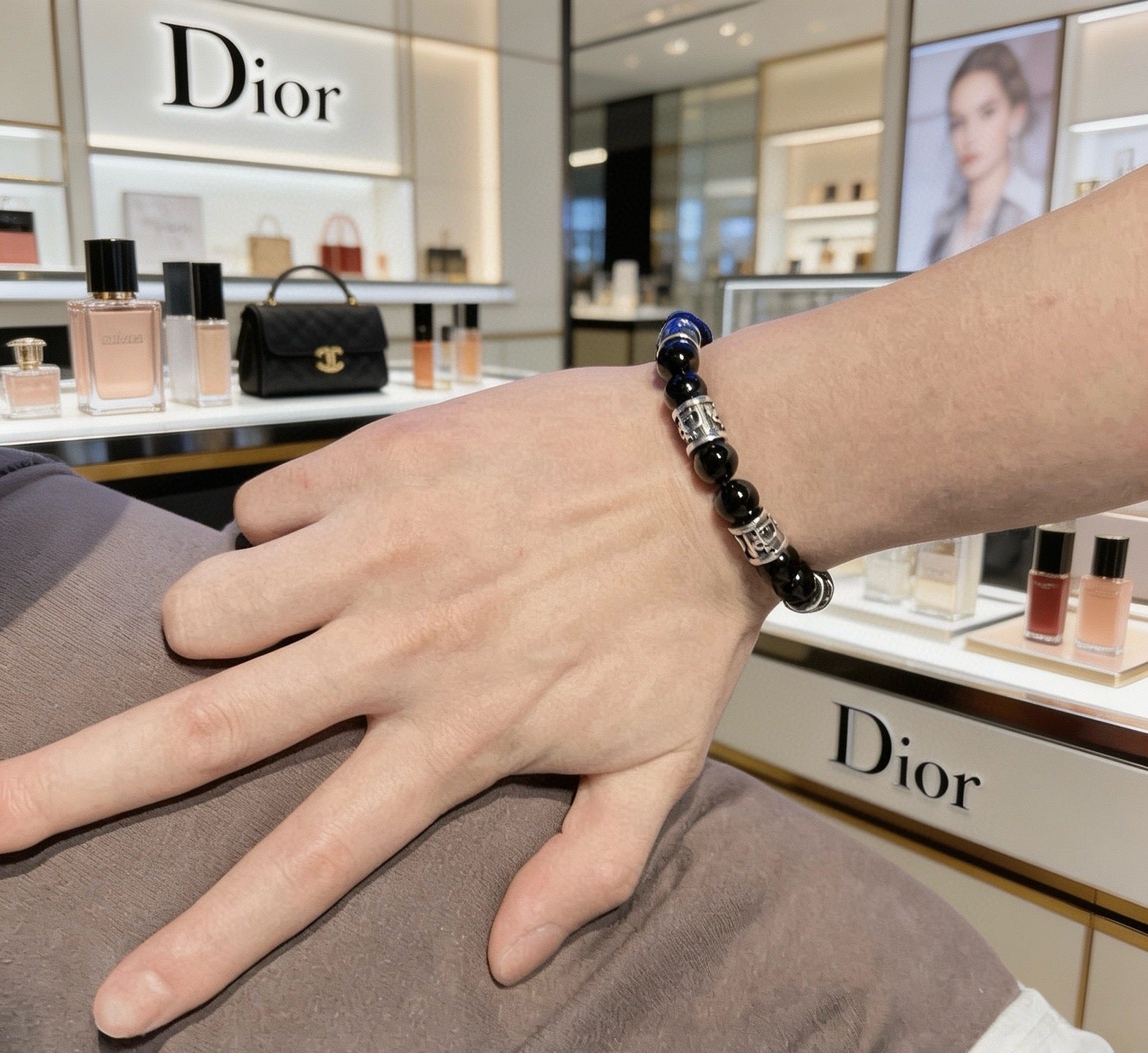 Star Motif Statement Bracelet in Silver-Tone with Vintage-Style Finish – Design 009 styled view
