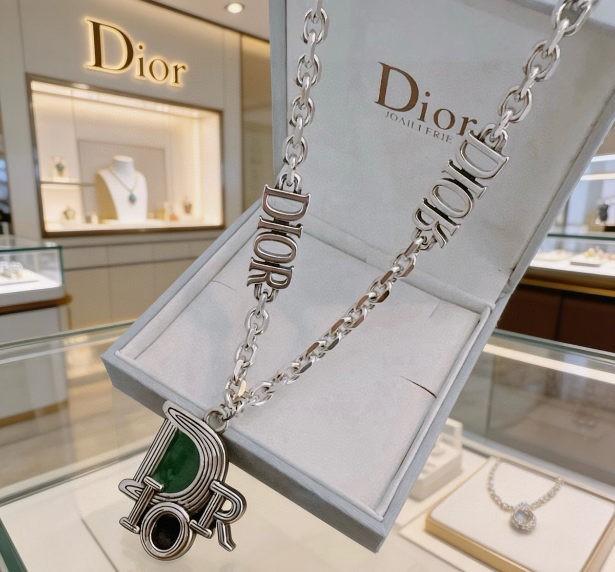 Star Motif Pendant Necklace in Silver-Tone with Chain Detail – Design 020 styled view
