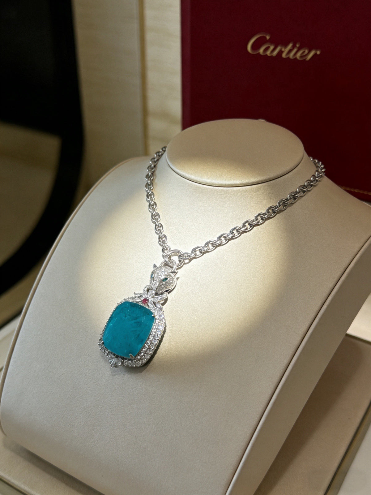 Sculptural Pendant Necklace in Gold-Tone with Crystal-Style Accents – Design 02 styled view